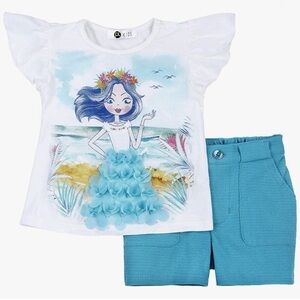 NWT Petit Lem Kids Tahiti Paradise Girl 2 Pieces Short and Top Set Size 4
